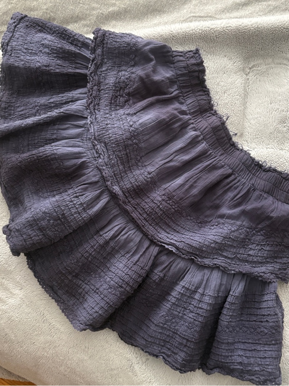 EUC Women’s aerie Tiered Mini Skirt in Navy Tie-Dye Size M